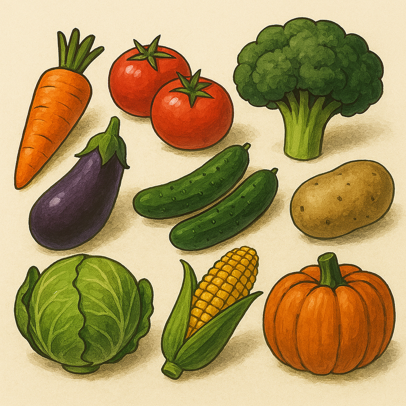 Vegetables grown by Natural Farming