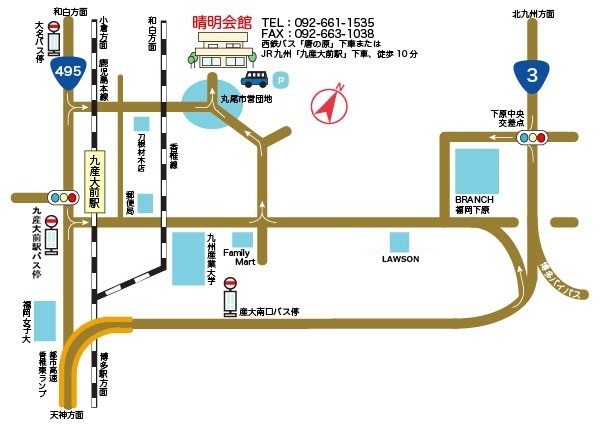 Access map to Seimei Kaikan in Fukuoka
